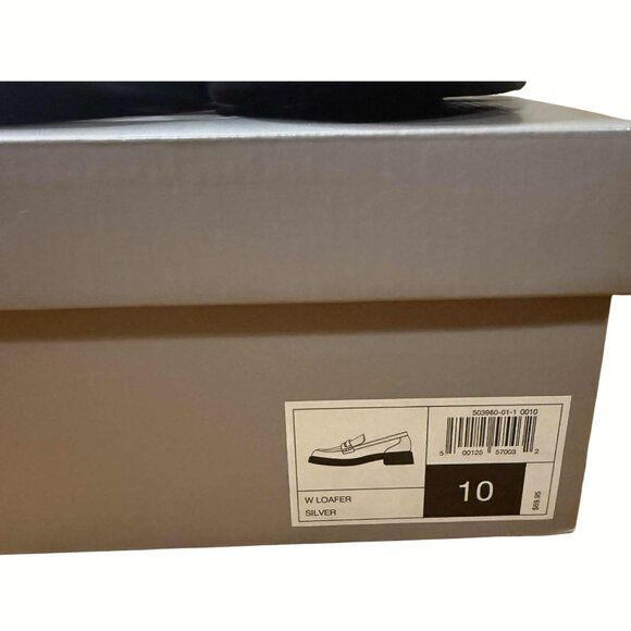 NWT GAP Silver Vegan Leather Loafers Size 10 Metallic Penny Loafer Holiday Party - Picture 2 of 5